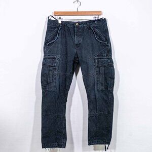 Polo Ralph Lauren Military Cargo Pants 33x27 Paratrooper Utility Black Faded